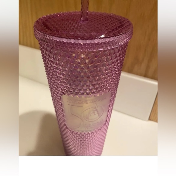 2021 Walt Disney World 50th Anniversary Studded PINK Starbucks Tumbler Cup - Picture 4 of 4